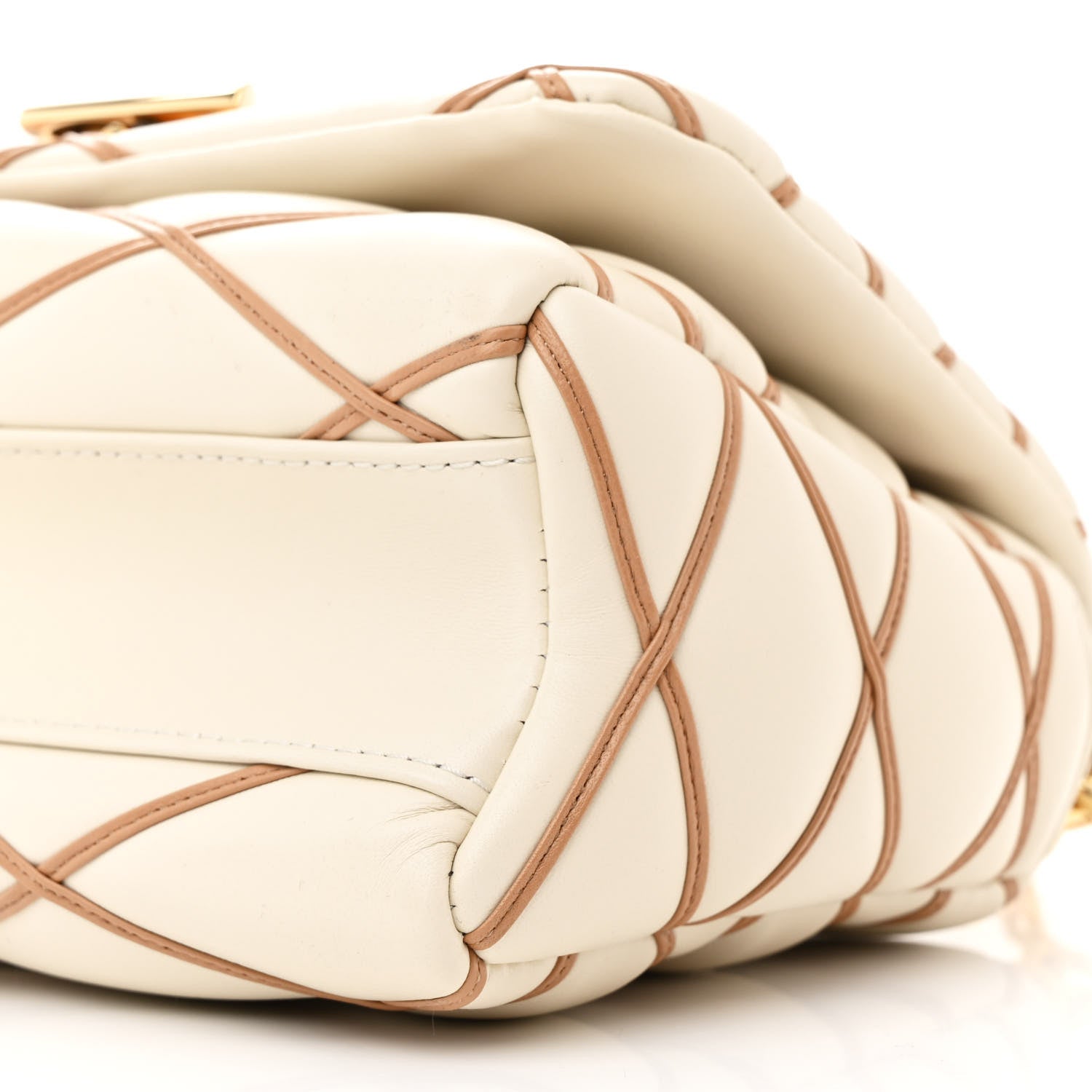 Louis Vuitton Lambskin Malletage GO-14 MM Creme Noisette 10 of 11