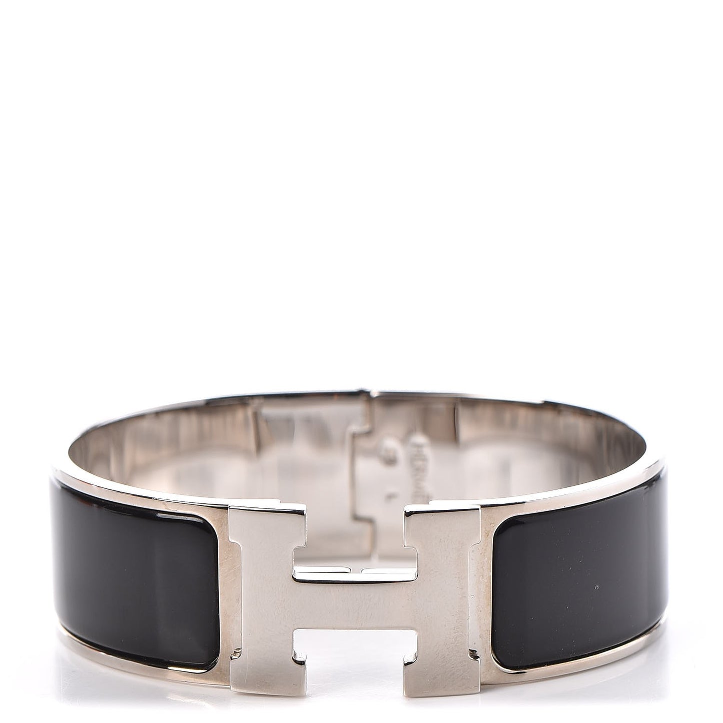 Enamel Wide Clic Clac H Bracelet GM Black