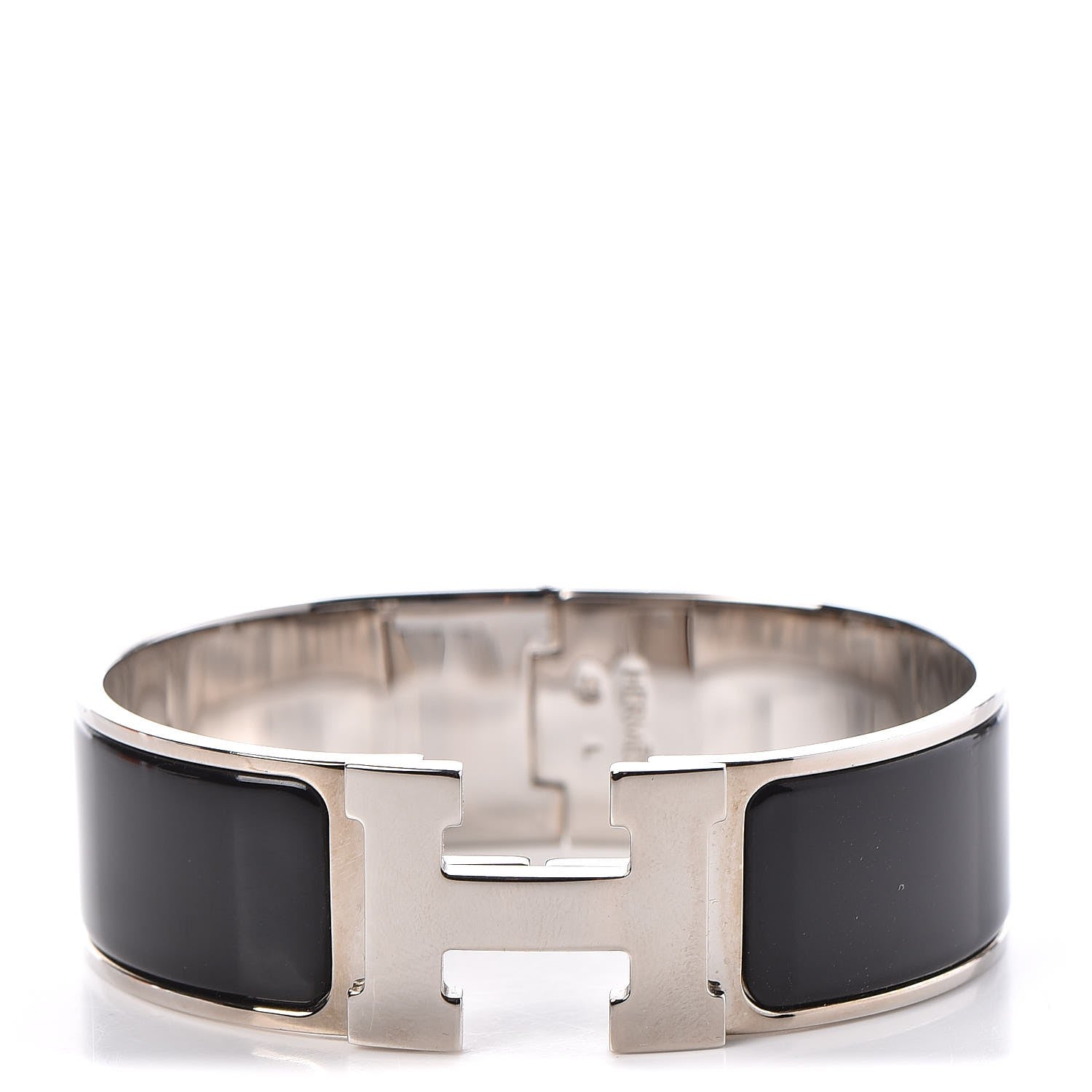 Hermes Enamel Wide Clic Clac H Bracelet GM Black 1 of 5