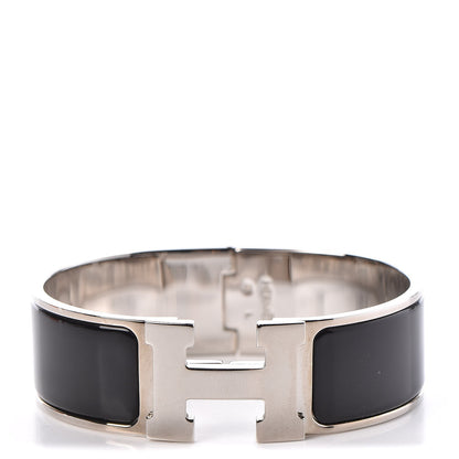 Hermes Enamel Wide Clic Clac H Bracelet GM Black 1 of 5