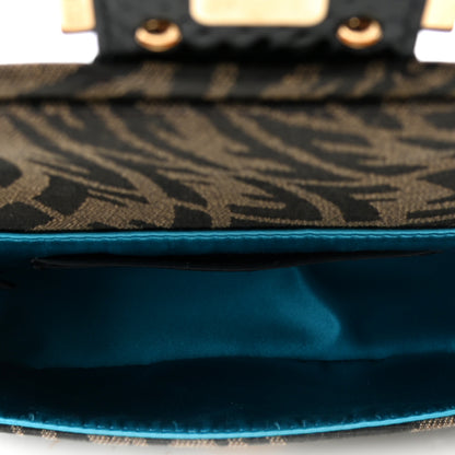 Fendi X SARAH COLEMAN Fabric Jacquard Ayers Enamel FF Vertigo Mini Baguette 1997 Tobacco Moro Black 4 of 4