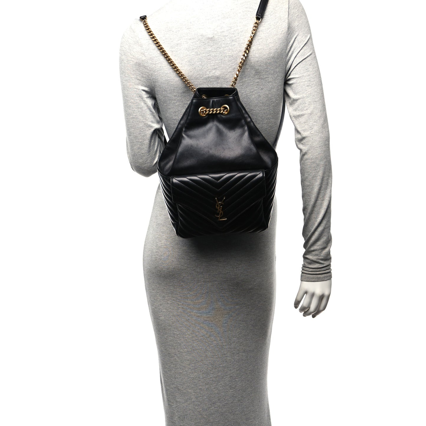 Lambskin Matelasse Monogram Joe Backpack Black