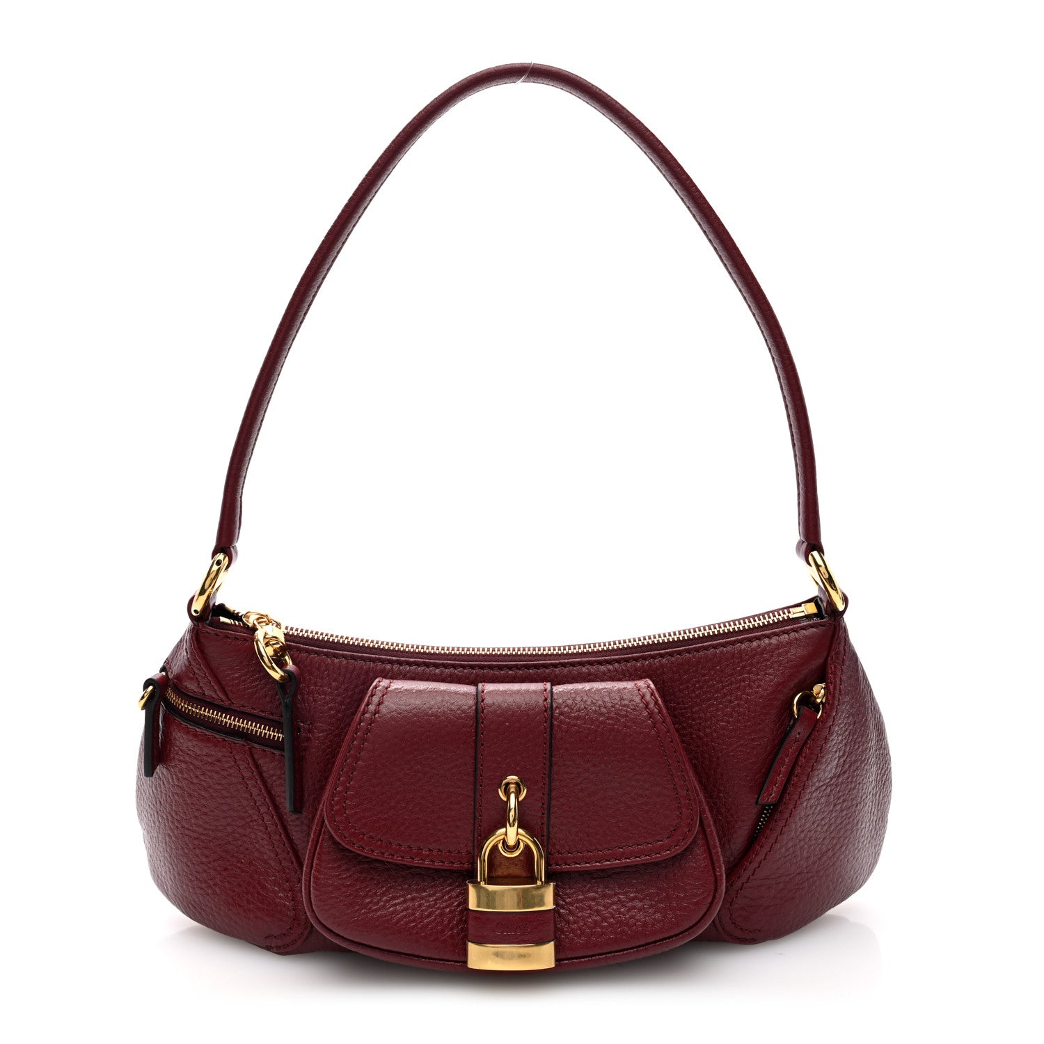 Chloe Grained Calfskin The 99 Shoulder Bag Brunet Brunet Red 1 of 10