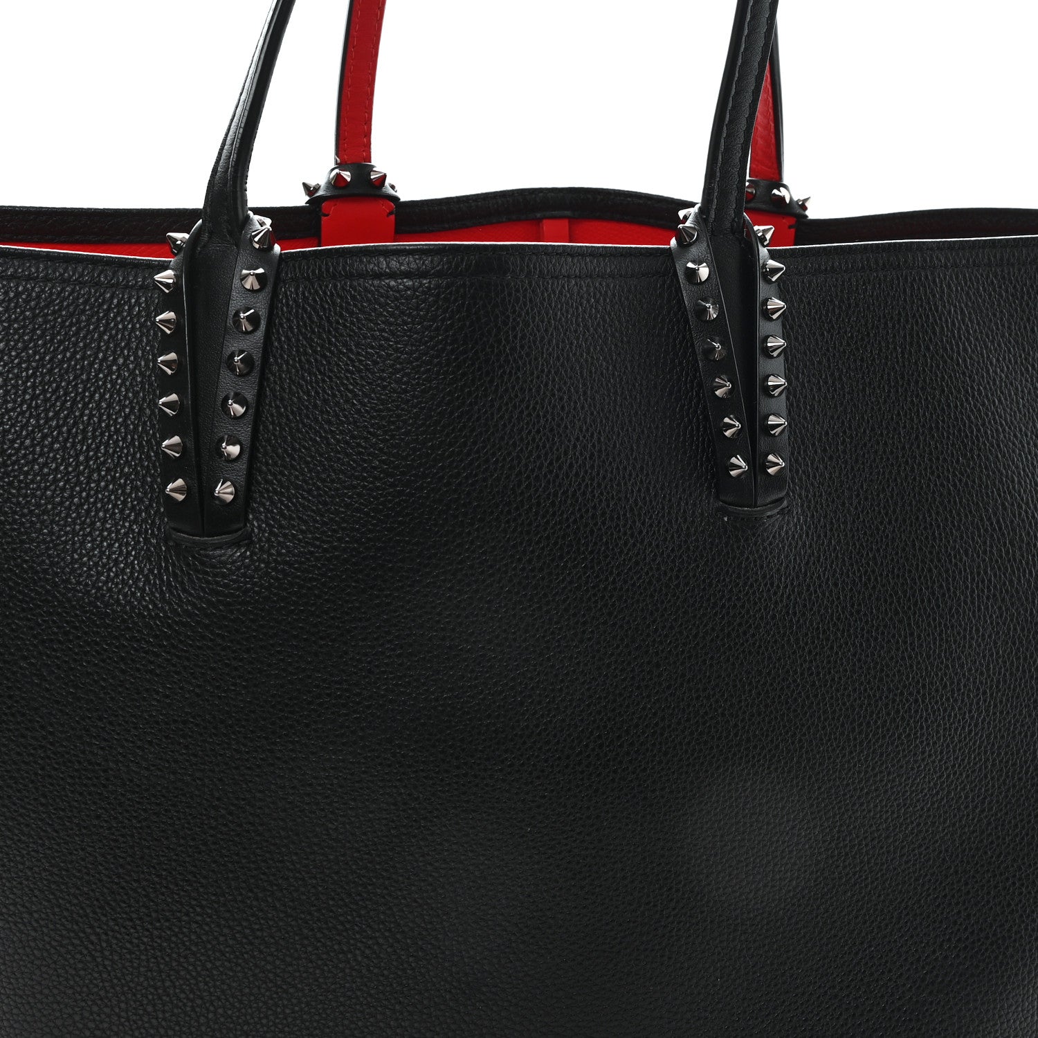 Christian Louboutin Calfskin Spikes East West Cabata Tote Black 8 of 13
