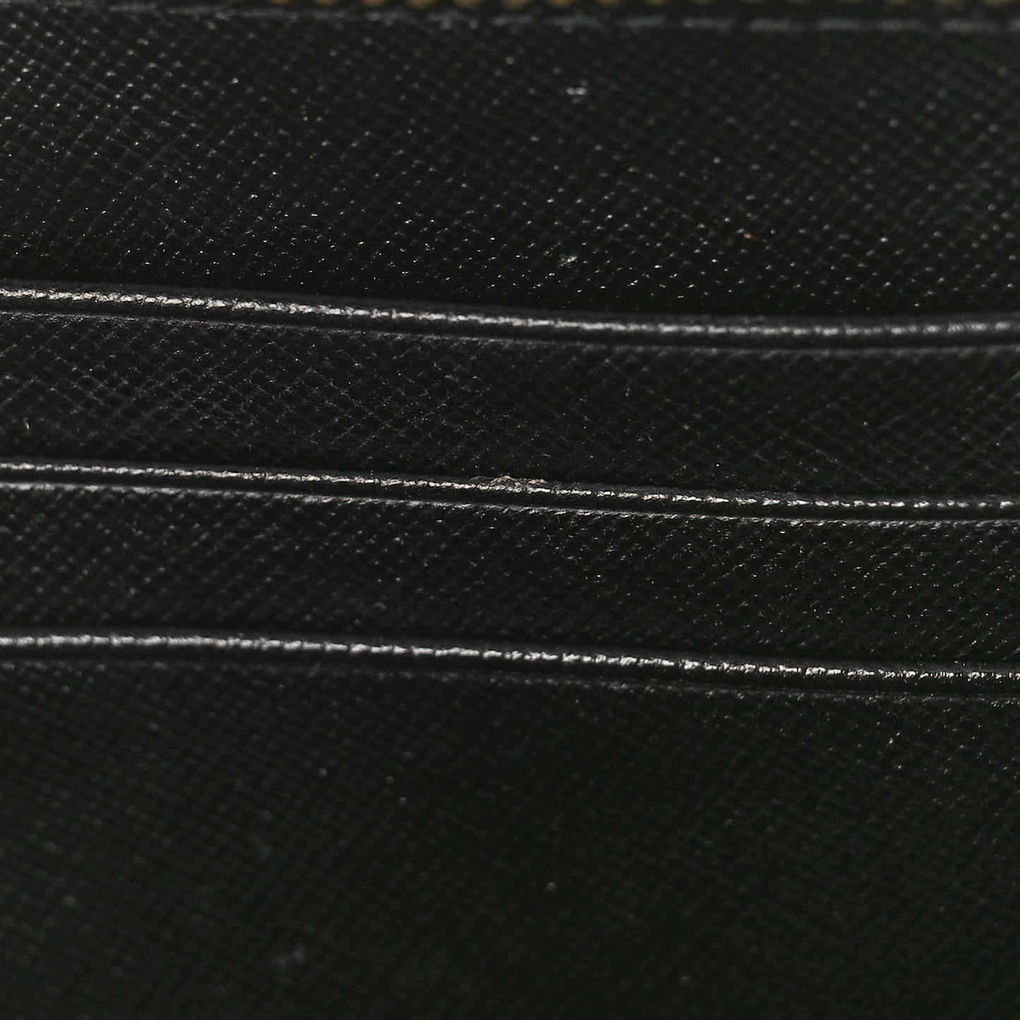 Saffiano Quilted Zip Around Wallet Black