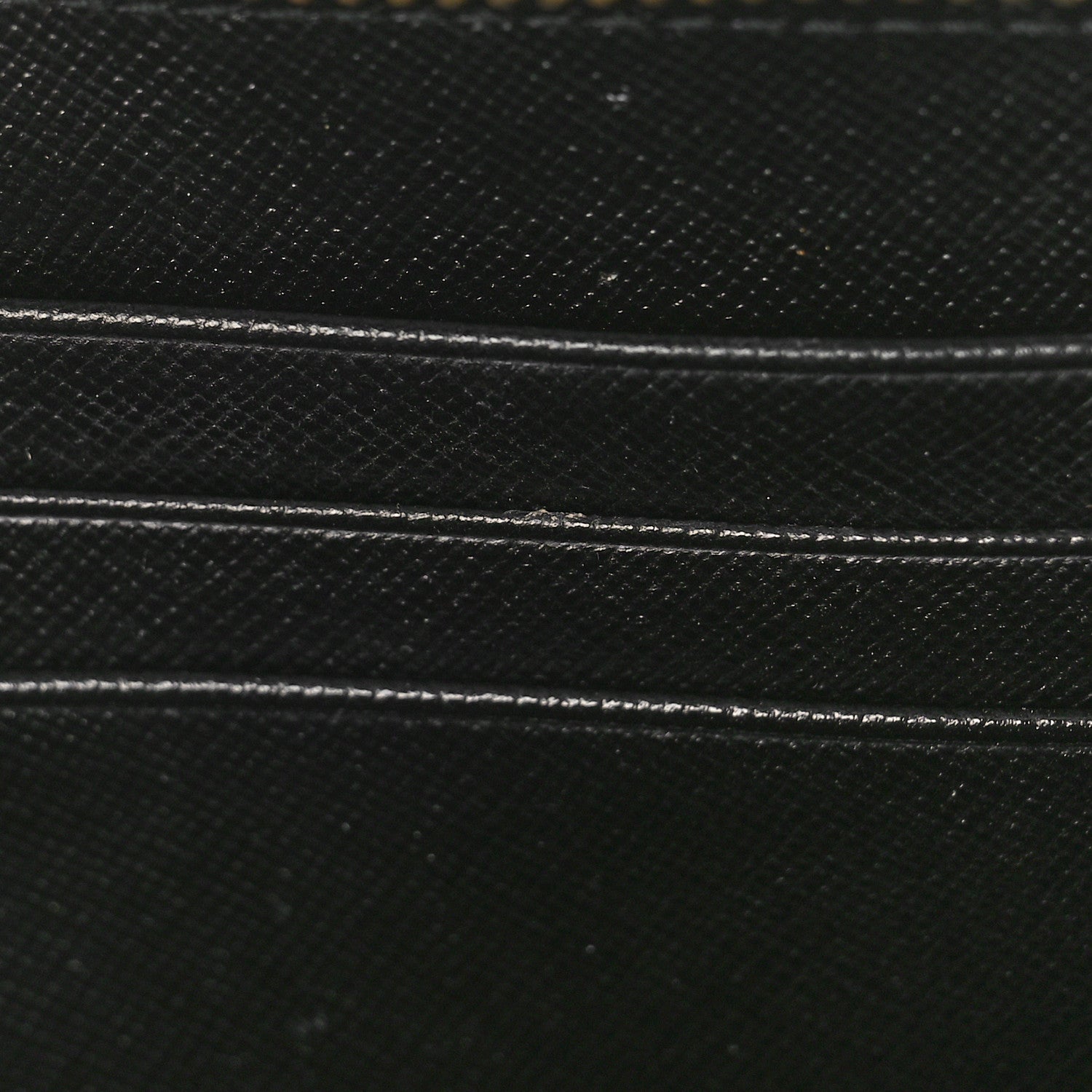 Prada Saffiano Quilted Zip Around Wallet Black 6 of 9