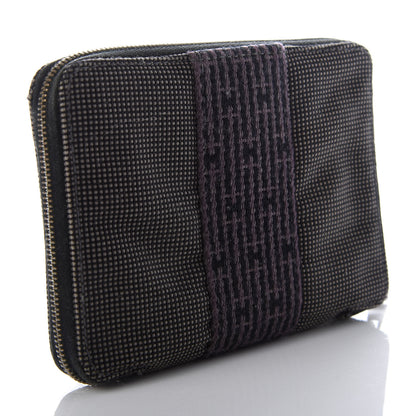 Hermes Canvas Herline Zip Wallet Grey 3 of 6