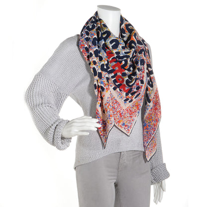 Louis Vuitton Silk Leo Spray Giant Square Piment 2 of 6