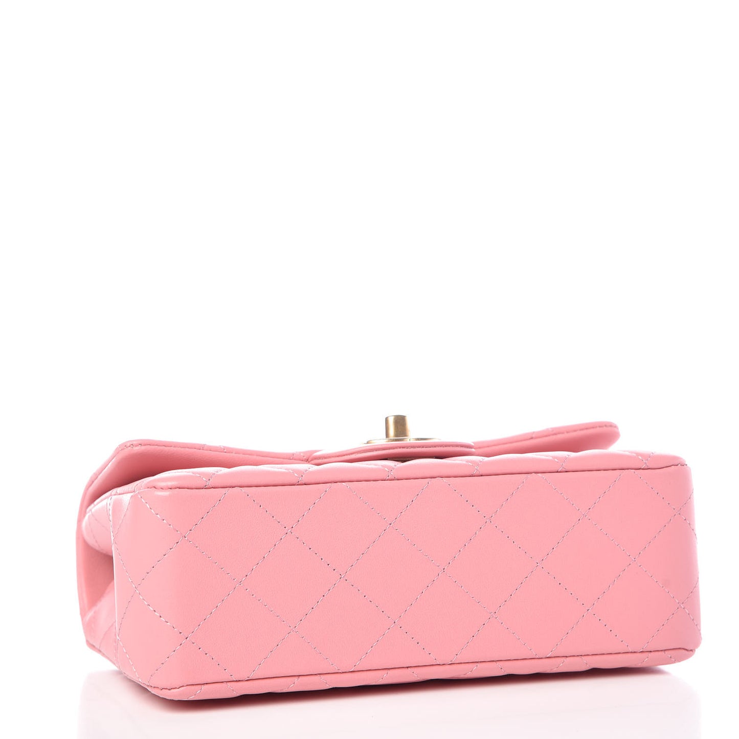 Lambskin Quilted Mini Rectangular Flap Pink