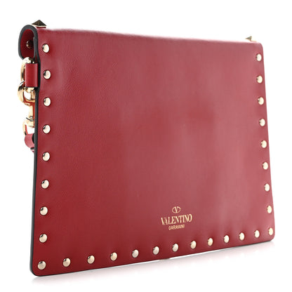 Valentino Garavani Vitello Medium Rockstud Envelope Flat Wristlet Pouch Red 3 of 6