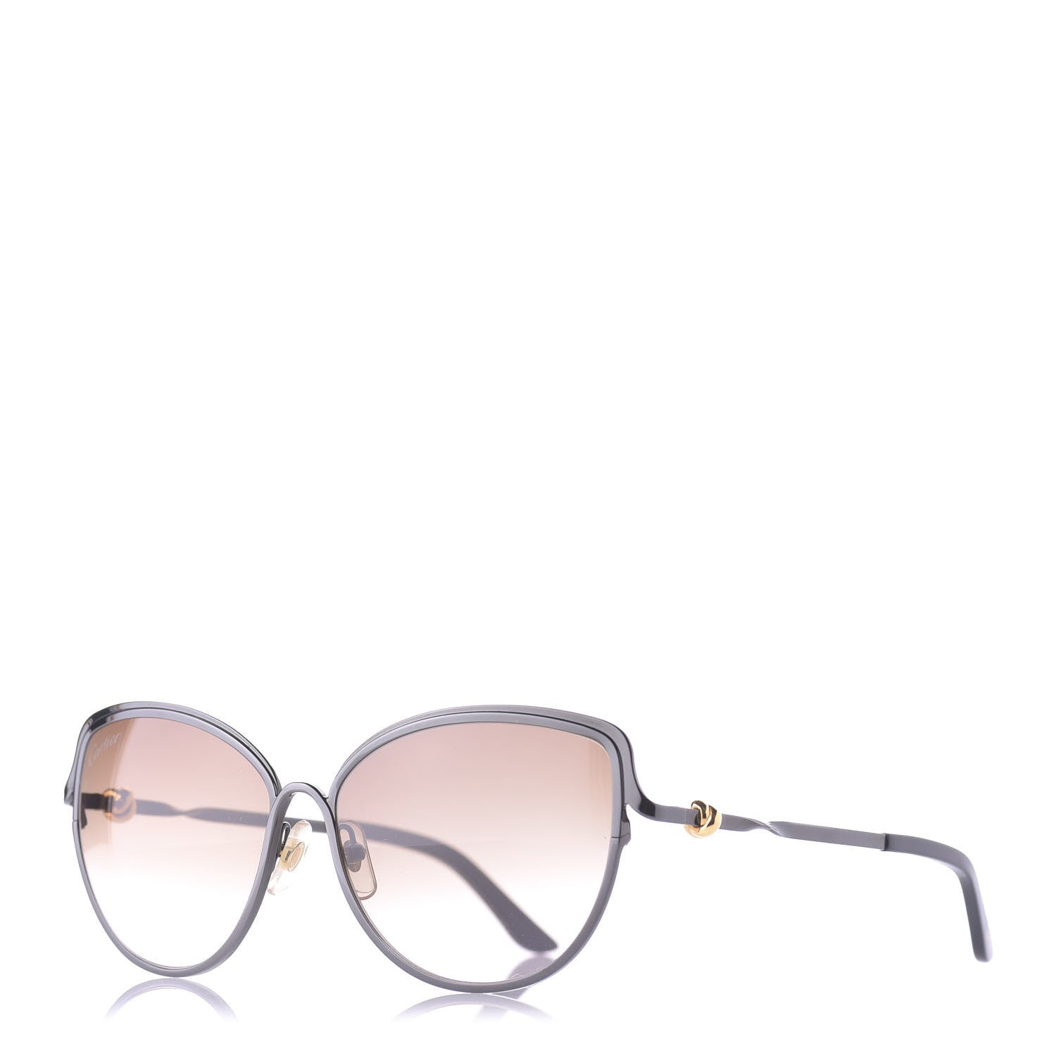 Cartier Metal Trinity Sunglasses CT0089S Black Brown 1 of 9