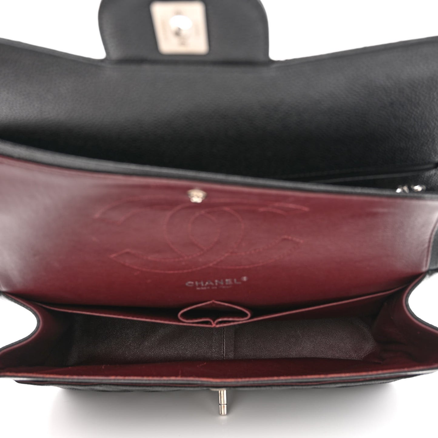 Caviar Quilted Jumbo Double Flap Black