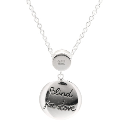 Gucci Sterling Silver Blue Zirconia Blind For Love Pendant Necklace 5 of 6