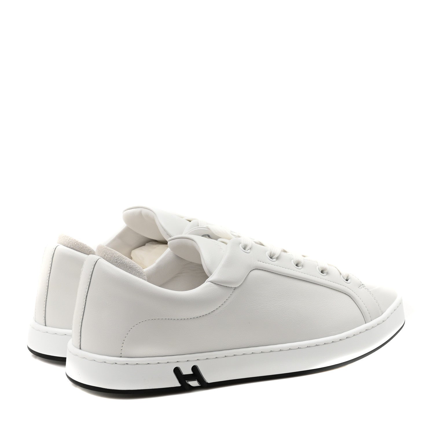 Hermes Calfskin Suede Goatskin Mens Kid Sneakers 43 White 5 of 9