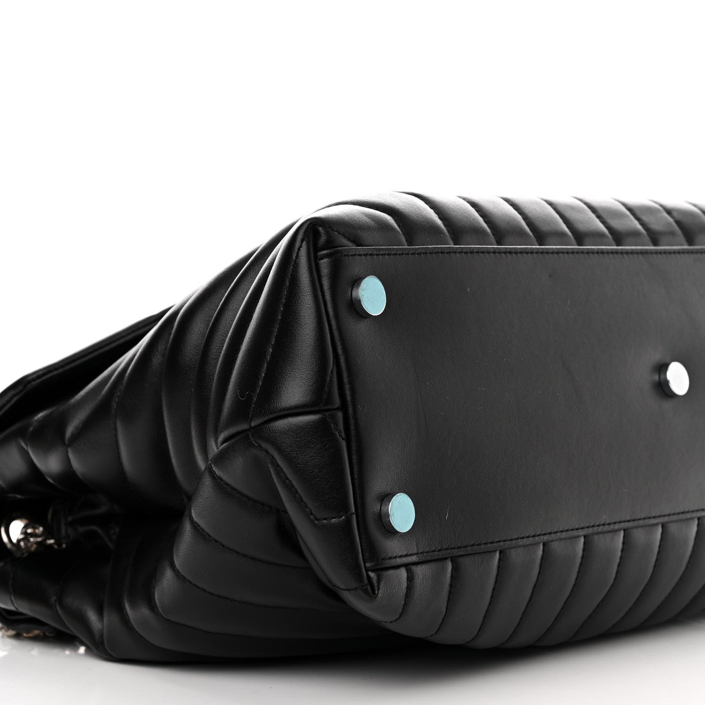 Calfskin Y Quilted Monogram Large Loulou Chain Satchel Black