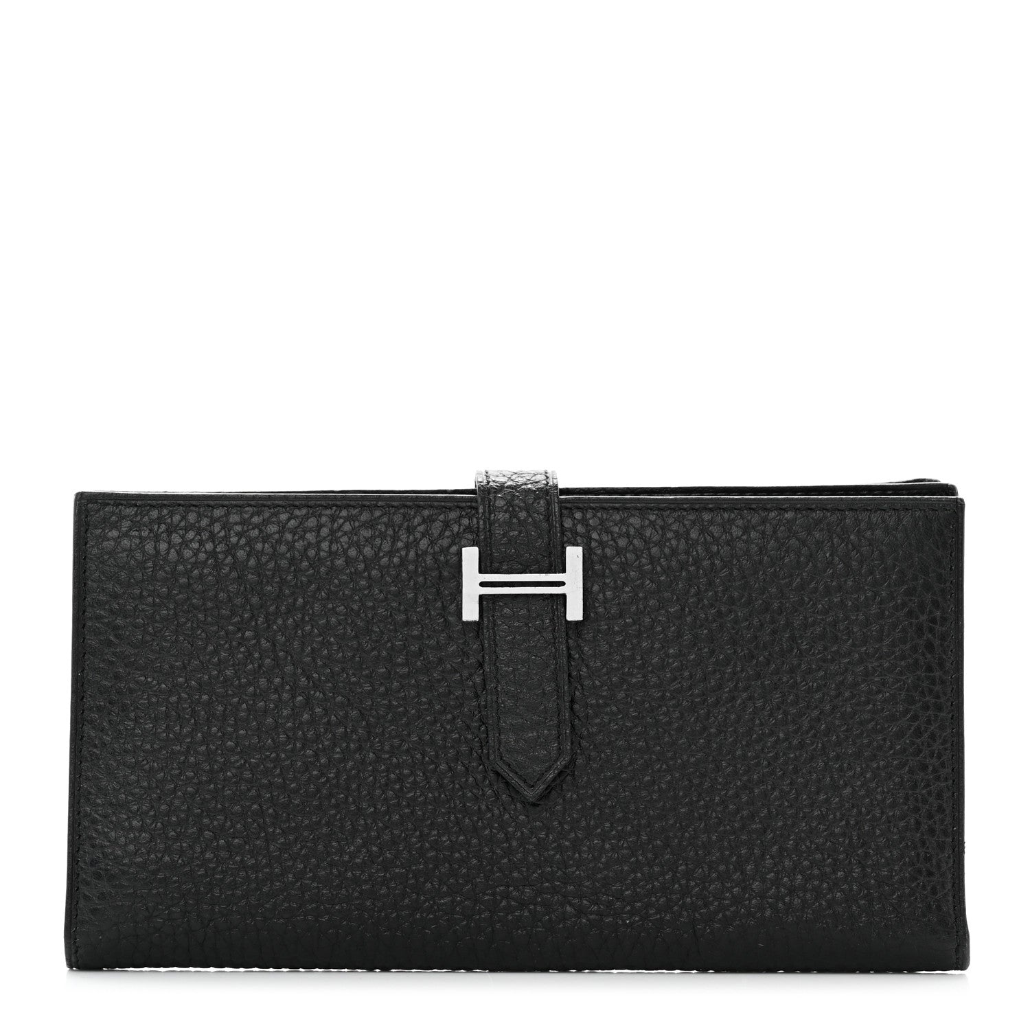 Hermes Taurillon Clemence Bearn Gusset Wallet Black 1 of 7