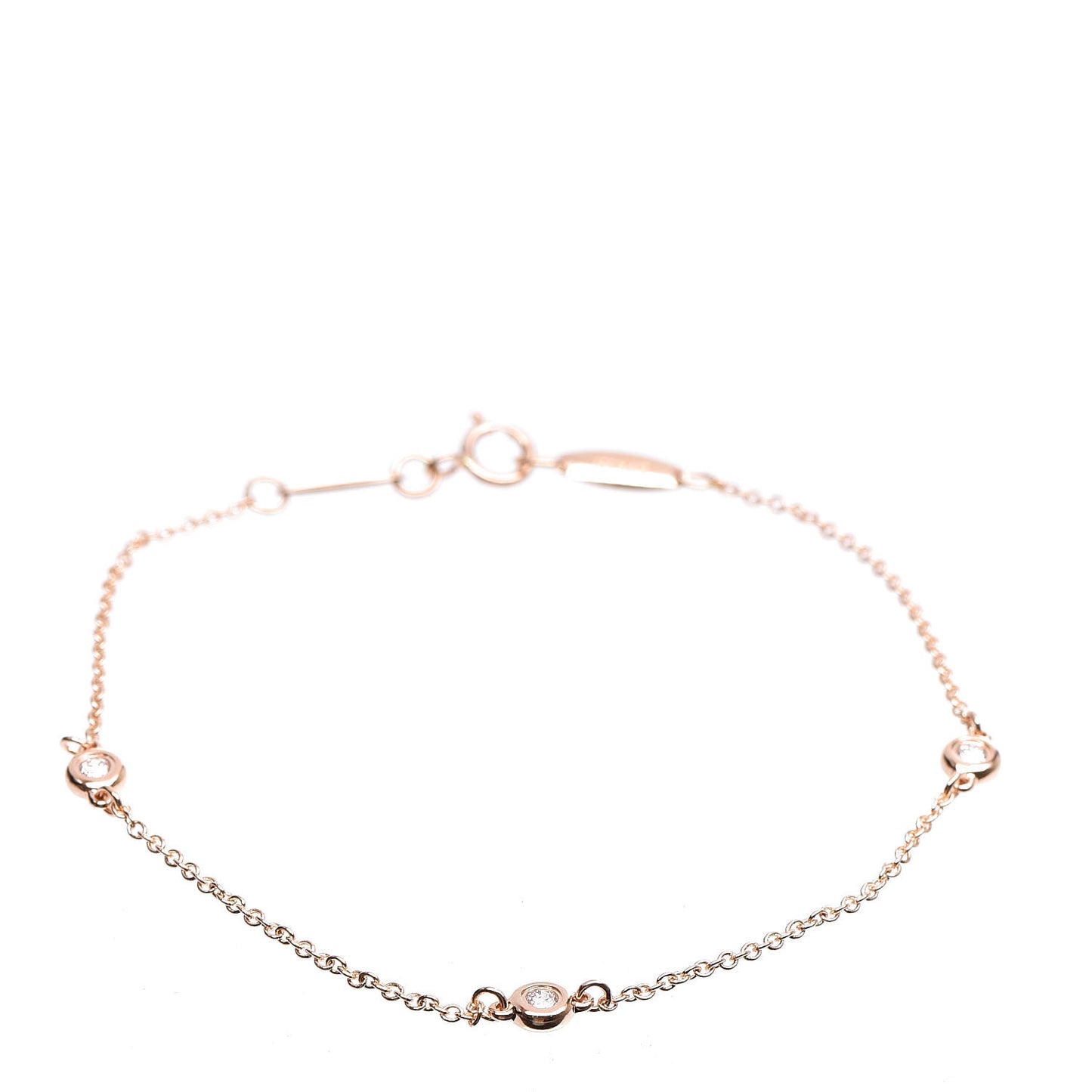 18K Rose Gold Diamond .09ctw Elsa Peretti Diamonds by the Yard Bracelet