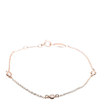 Tiffany 18K Rose Gold Diamond .09ctw Elsa Peretti Diamonds by the Yard Bracelet 1 of 8