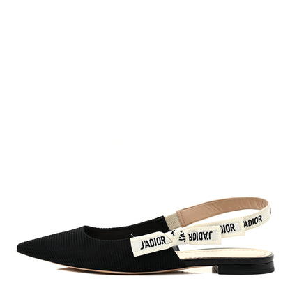 Christian Dior Technical Canvas Ribbon J'Adior Slingback Ballet Flats 40 Black 2 of 28