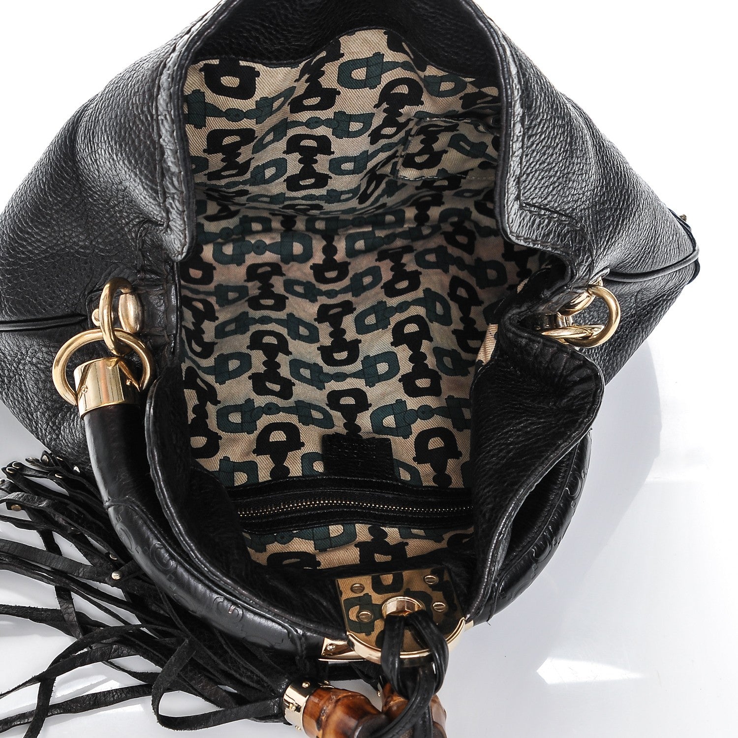 Gucci Calfskin Medium Indy Top Handle Hobo Black 5 of 6