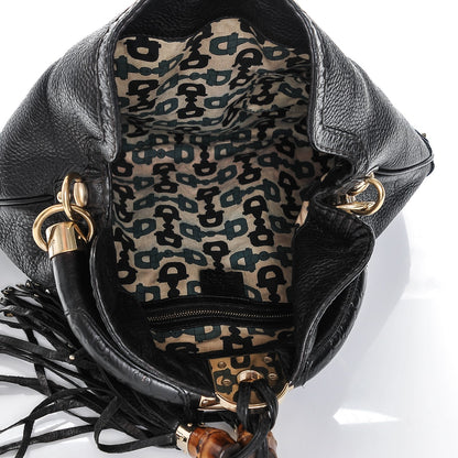 Gucci Calfskin Medium Indy Top Handle Hobo Black 5 of 6