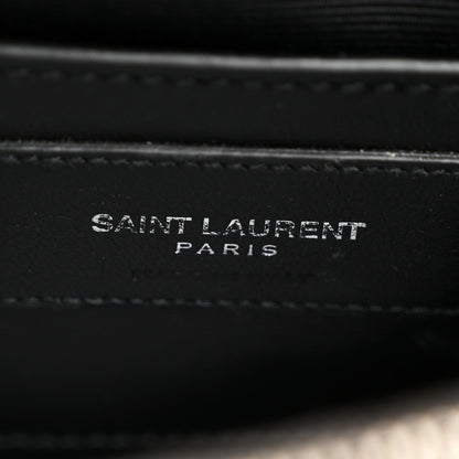 Saint Laurent Sheepskin Matelasse Chevron Monogram Medium College Bag Grey 7 of 17