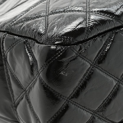 Chanel Shiny Aged Calfskin Quilted Large Shopping Bag Black 10 of 14