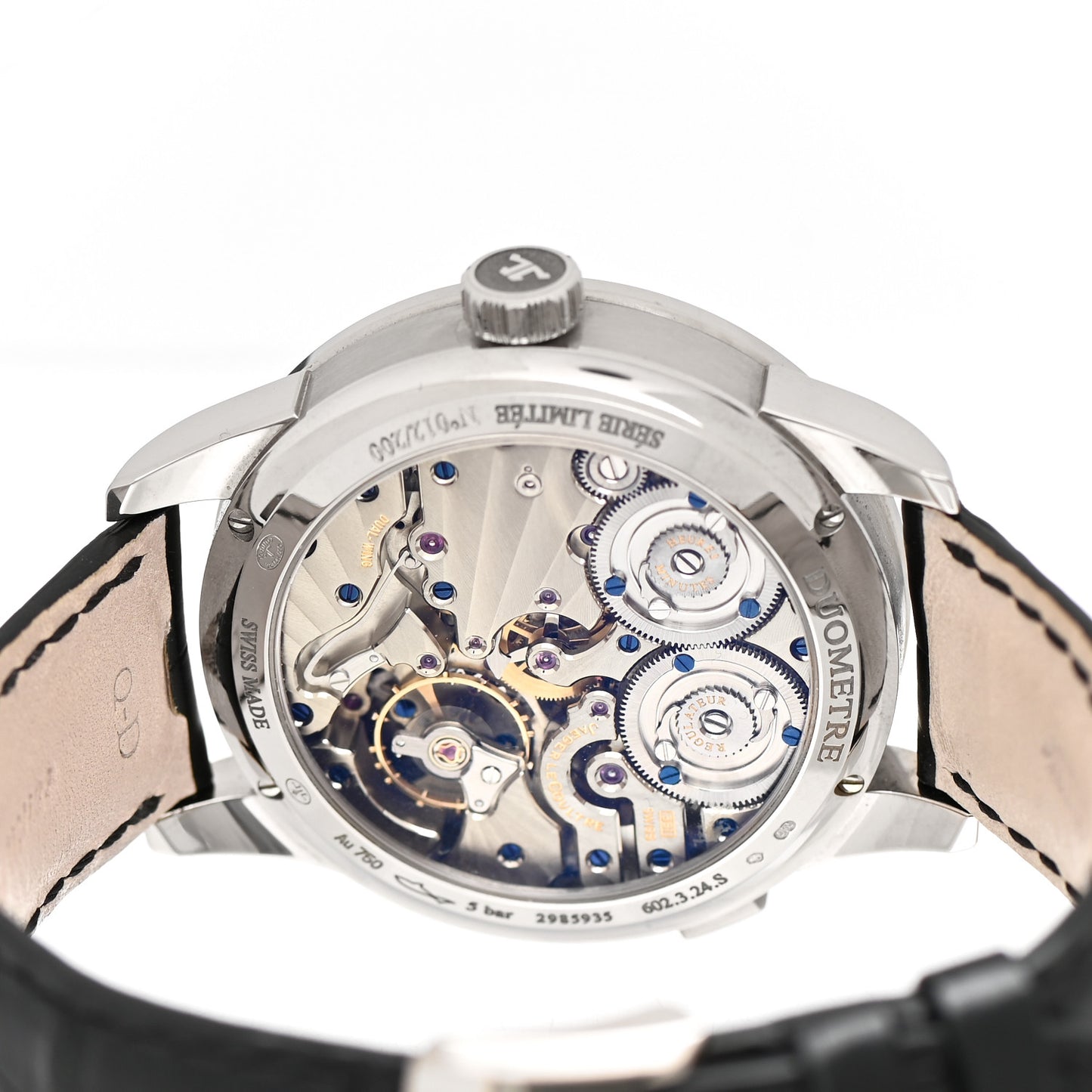 18K White Gold Alligator 41mm Duometre Quantieme Lunaire Manual Winding Watch Q60435E1