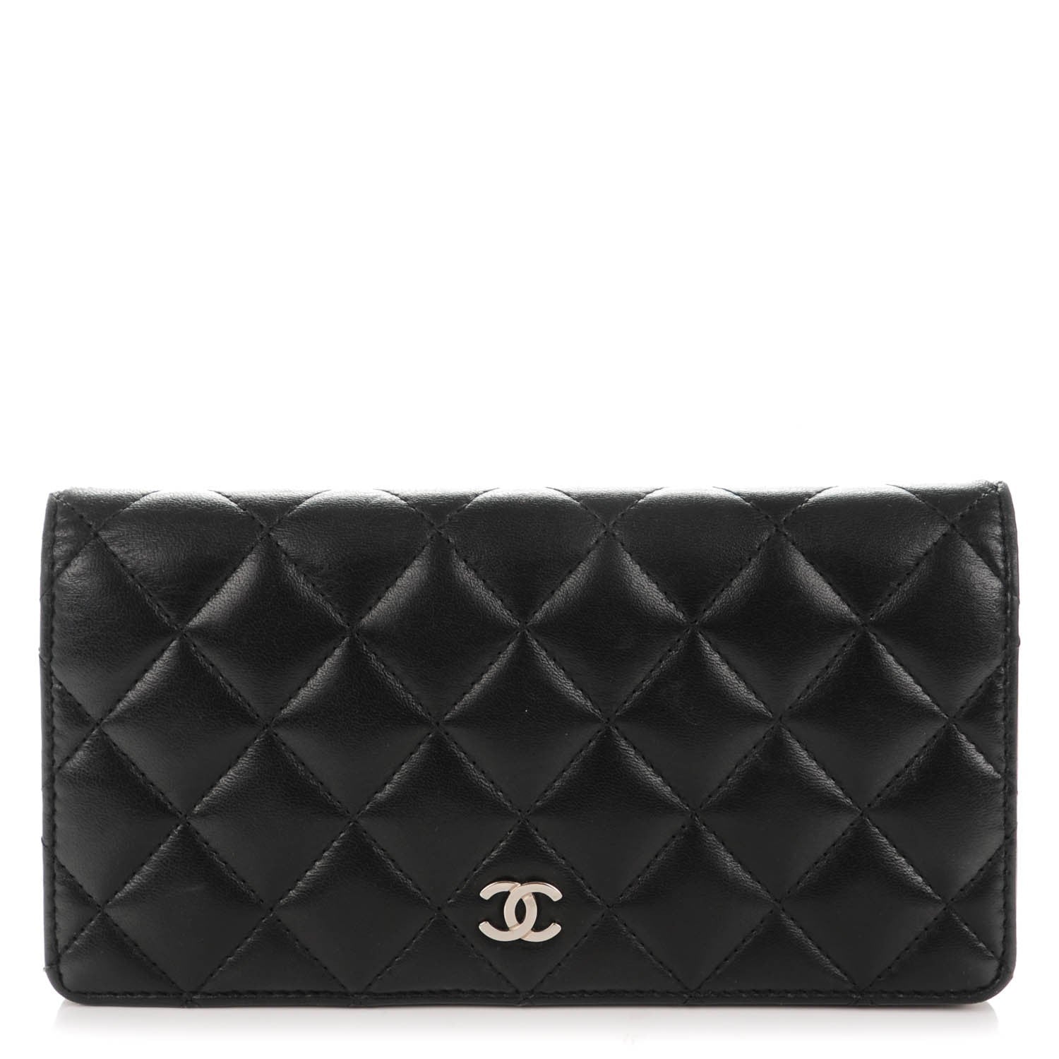 Chanel Lambskin Quilted Yen Wallet Black 1 of 8