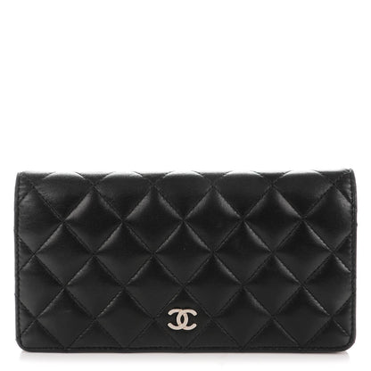 Chanel Lambskin Quilted Yen Wallet Black 1 of 8