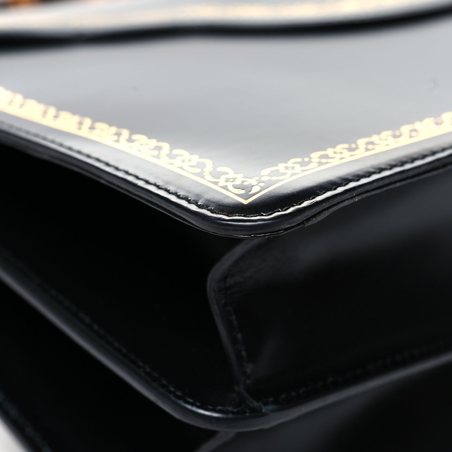 Calfskin Bamboo Medium Thiara Top Handle Bag Black