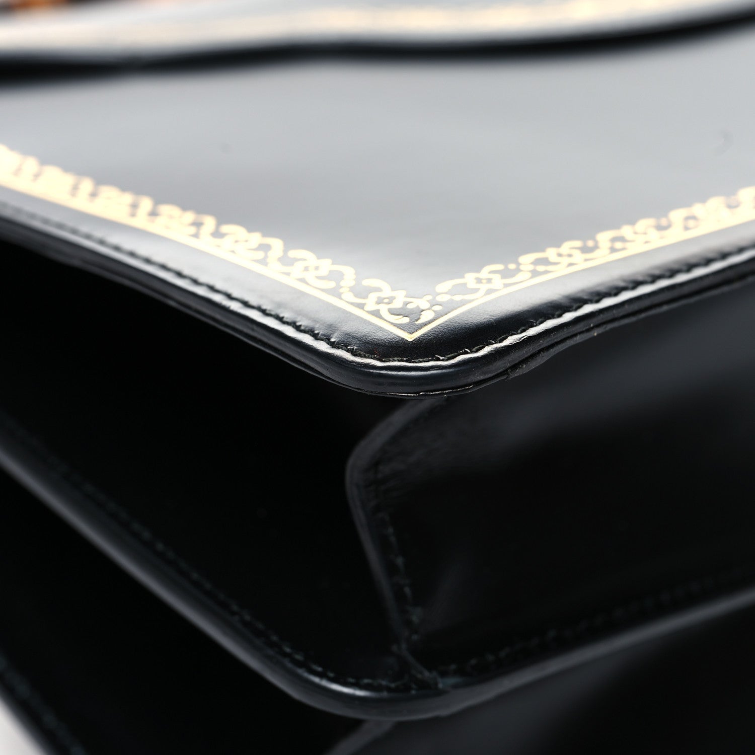 Gucci Calfskin Bamboo Medium Thiara Top Handle Bag Black 12 of 15