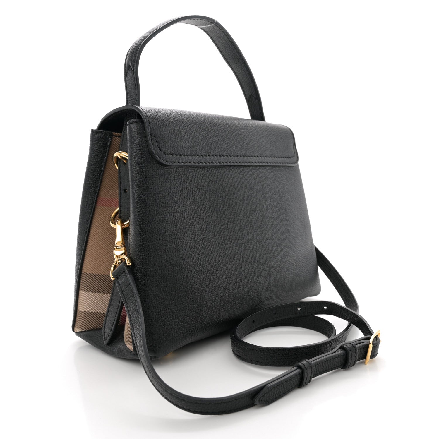 Burberry Derby Calfskin House Check Small Camberley Black 2 of 10