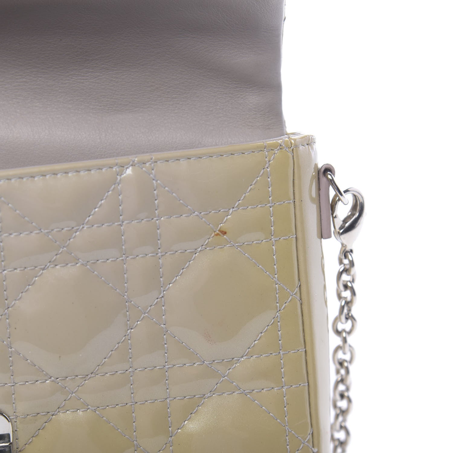 Christian Dior Patent Cannage New Lock Pouch Beige 8 of 13