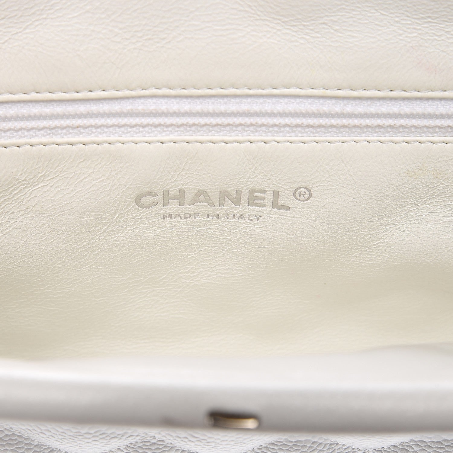 Chanel Caviar Quilted Timeless Clutch White 6 of 10