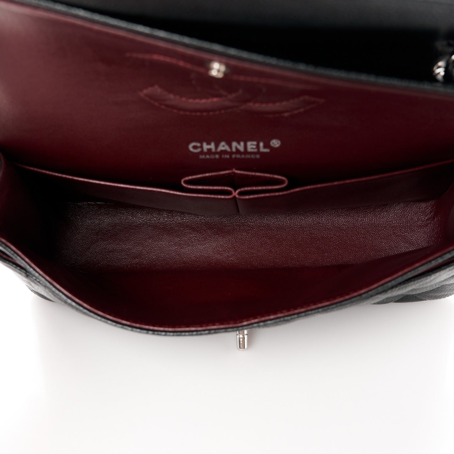 Caviar Quilted Medium Double Flap Black