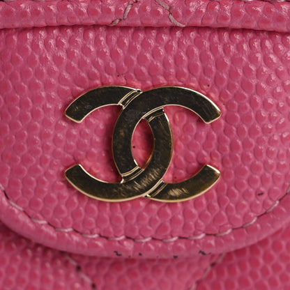 Chanel Caviar Quilted Compact Flap Wallet Pink 9 of 13