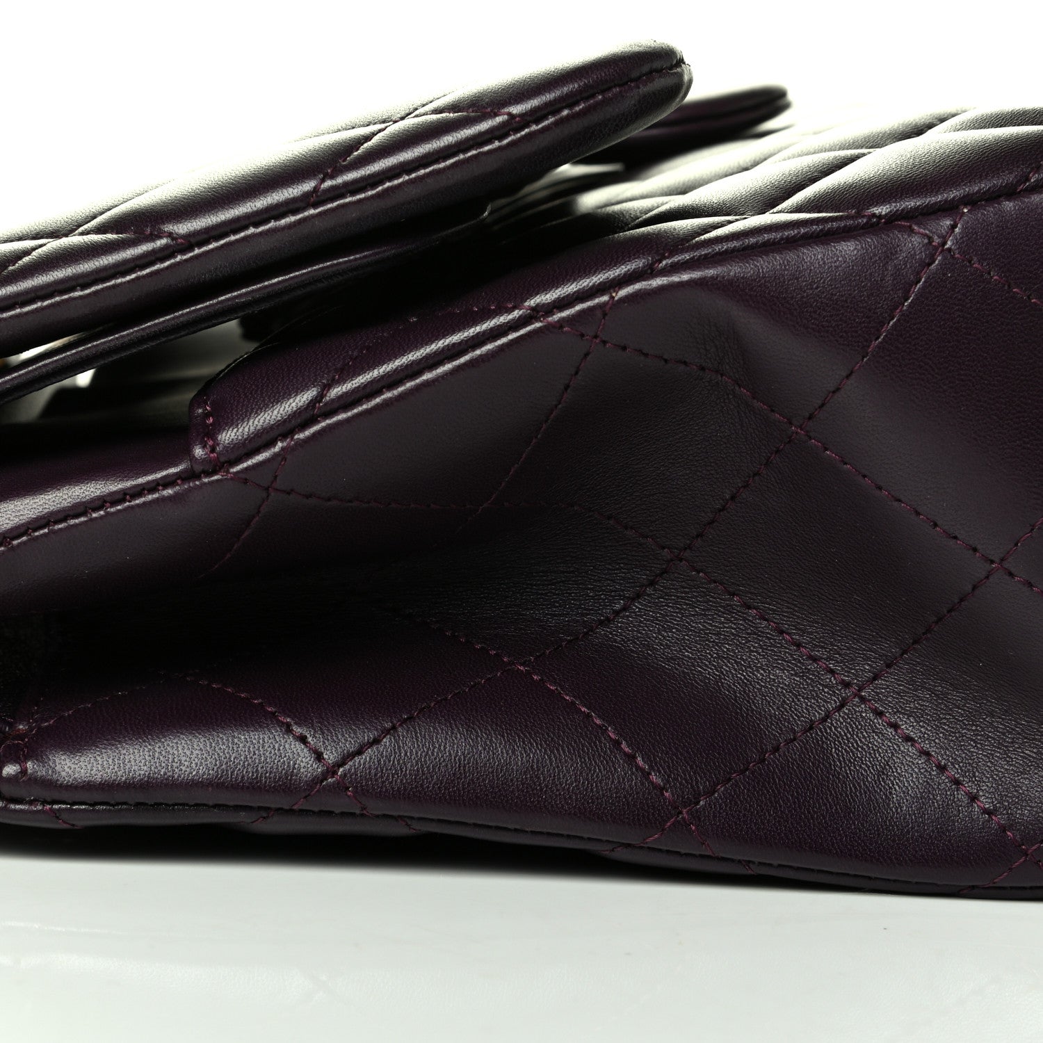 Chanel Lambskin Quilted Jumbo Double Flap Purple 8 of 9