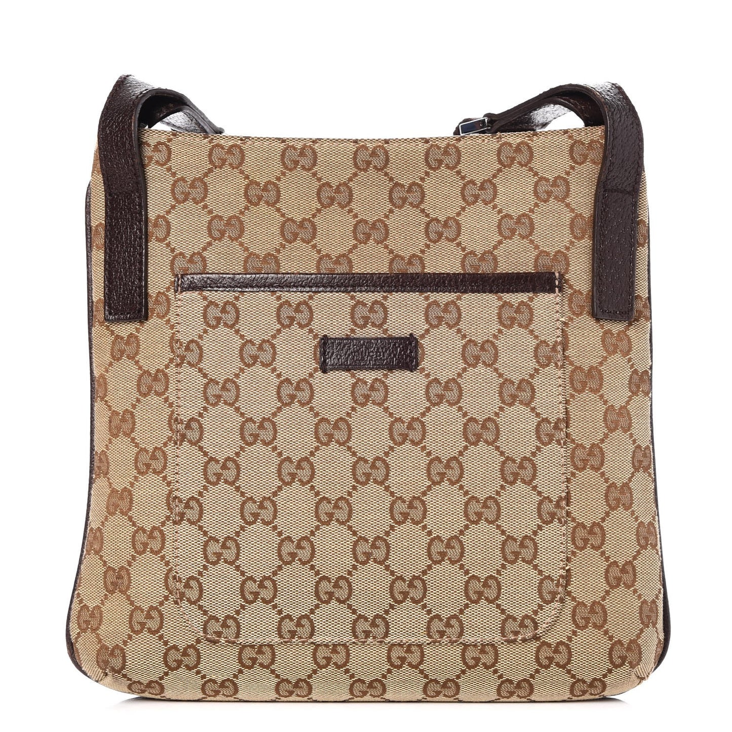 Monogram Flat Messenger Bag Dark Brown