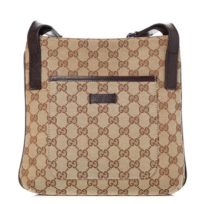 Gucci Monogram Flat Messenger Bag Dark Brown 1 of 8