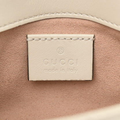 Gucci Calfskin Matelasse Super Mini GG Marmont Shoulder Bag White 6 of 11