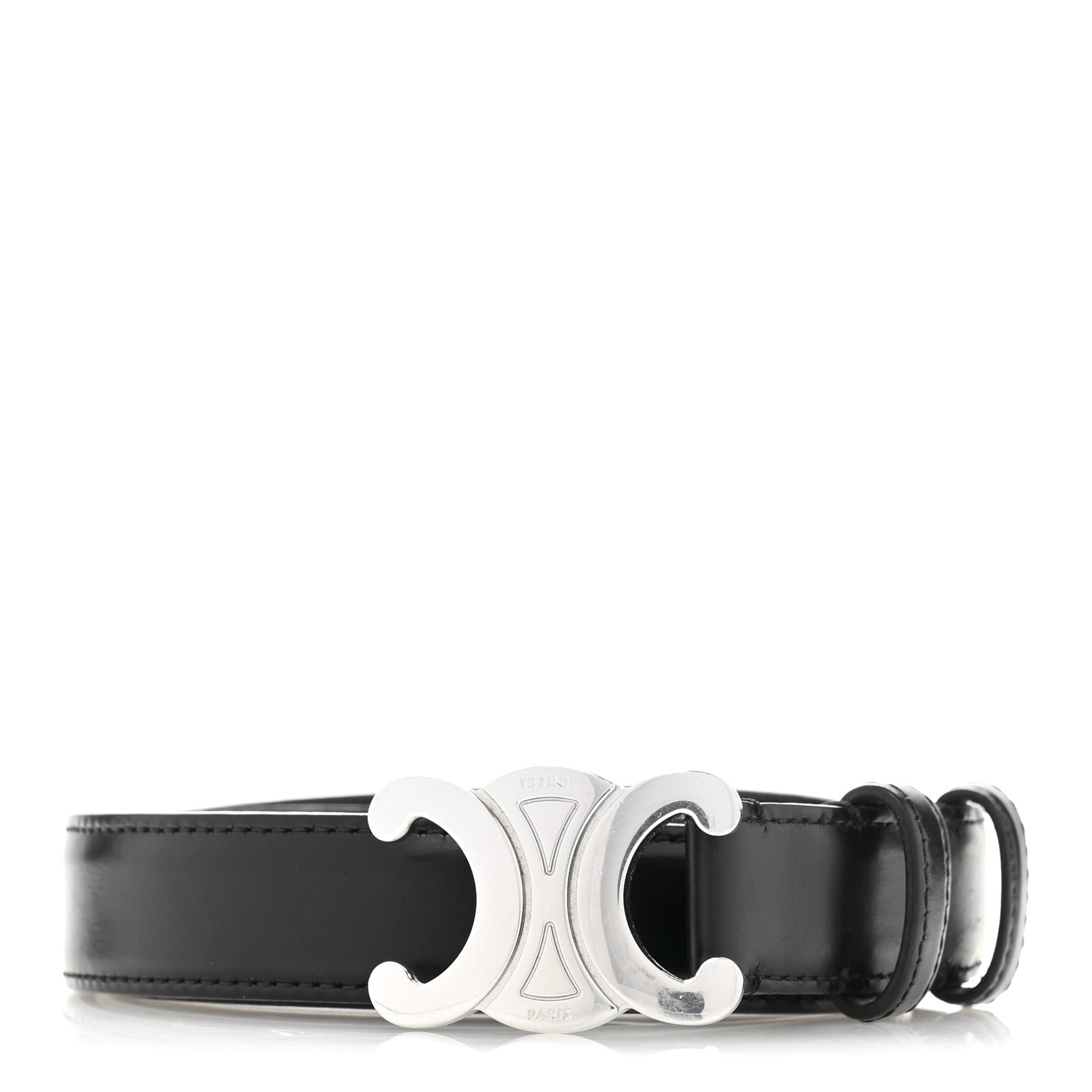Celine Taurillon Calfskin Medium 25mm Triomphe Belt 90 36 Black 1 of 9