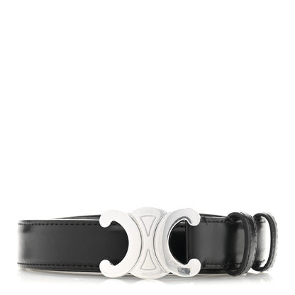 Celine Taurillon Calfskin Medium 25mm Triomphe Belt 90 36 Black 1 of 9