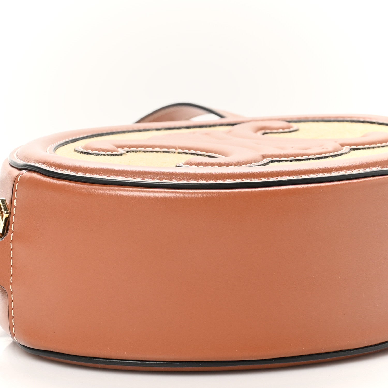 Celine Calfskin Straw Triomphe Oval Purse Crossbody Natural Tan 7 of 8