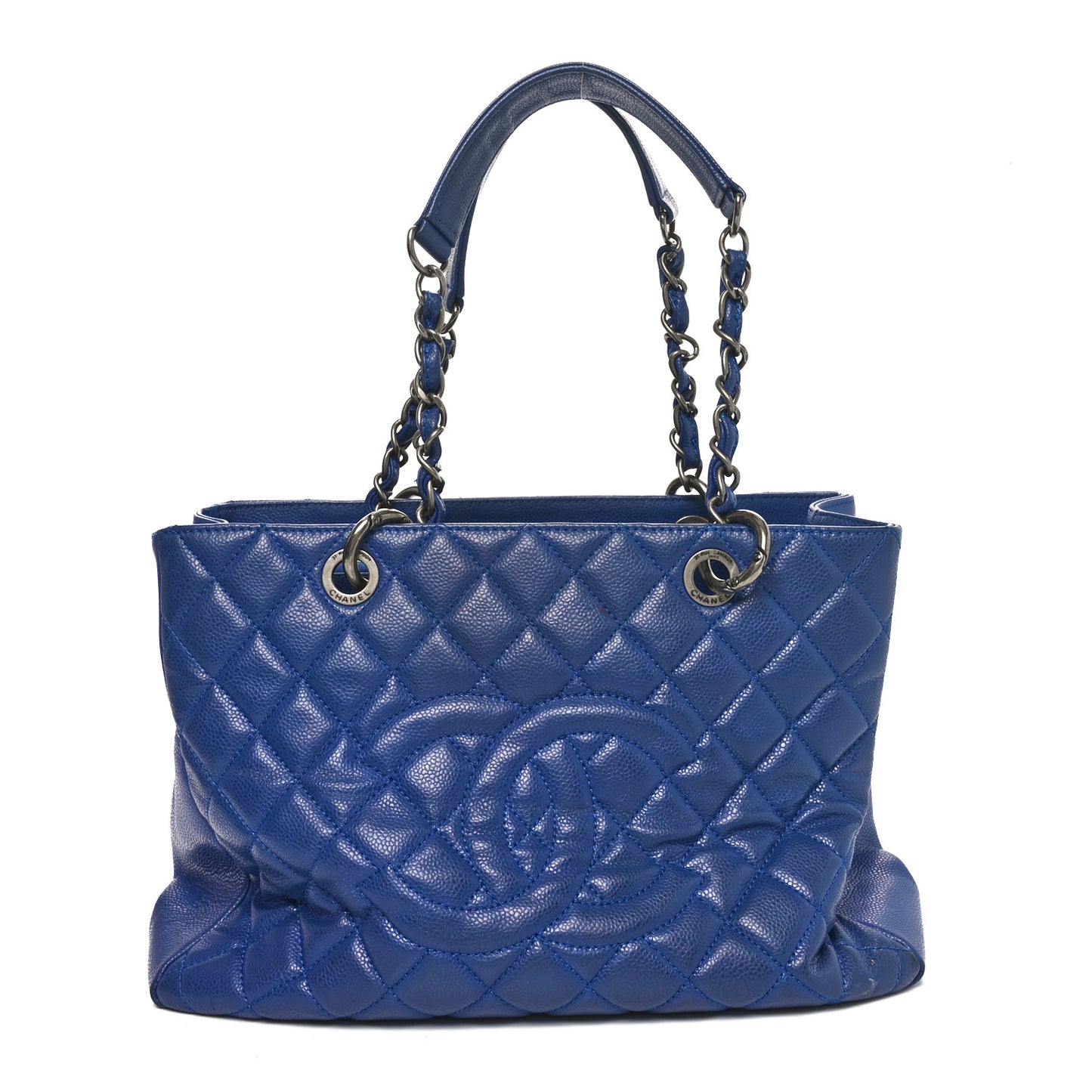 Caviar Quilted Grand Shopping Tote GST Blue