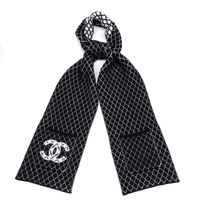 Chanel Cashmere CC Pocket Scarf Black White 1 of 4