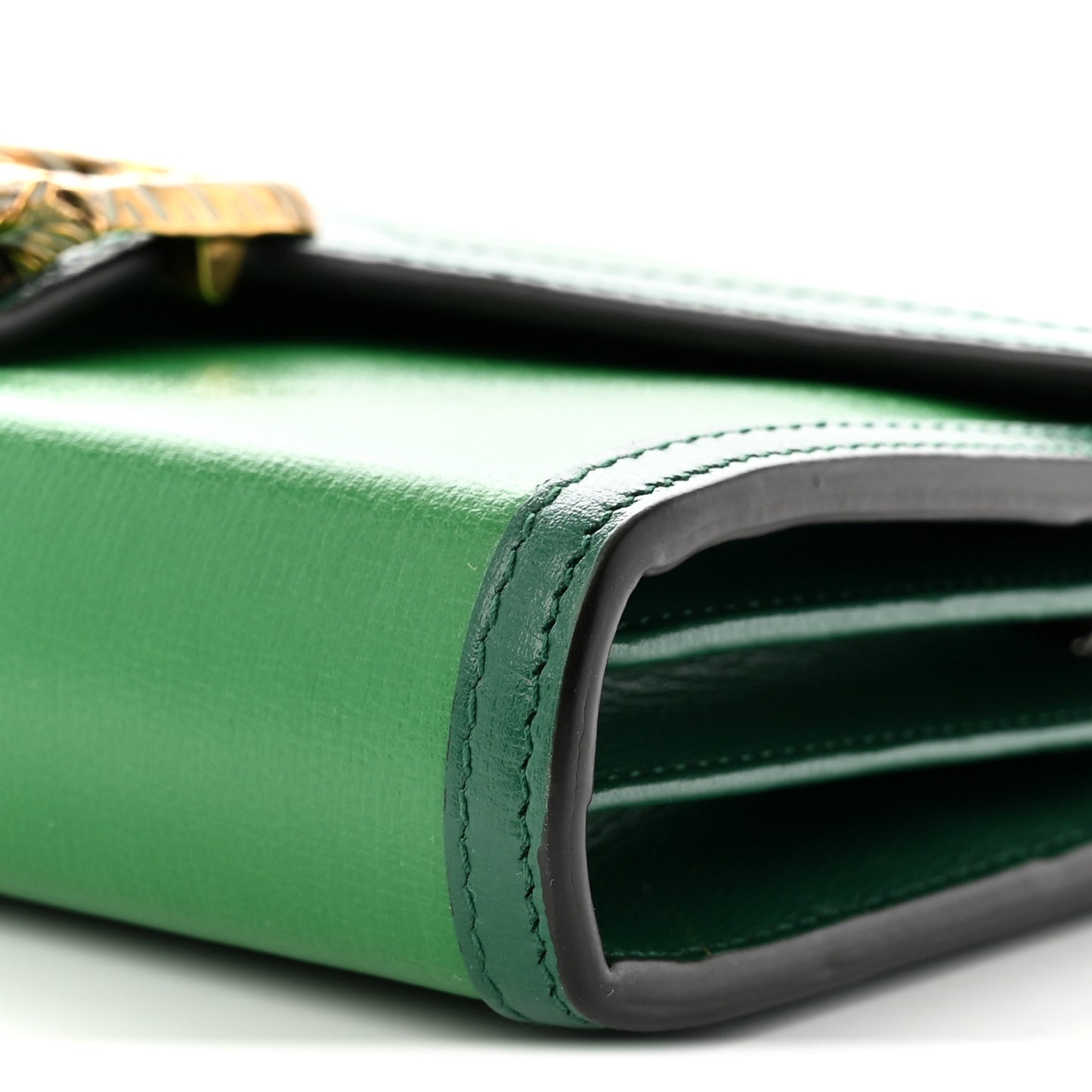 Azalea Calfskin Enamel Mini Dionysus Chain Wallet New Shamarock Emerald