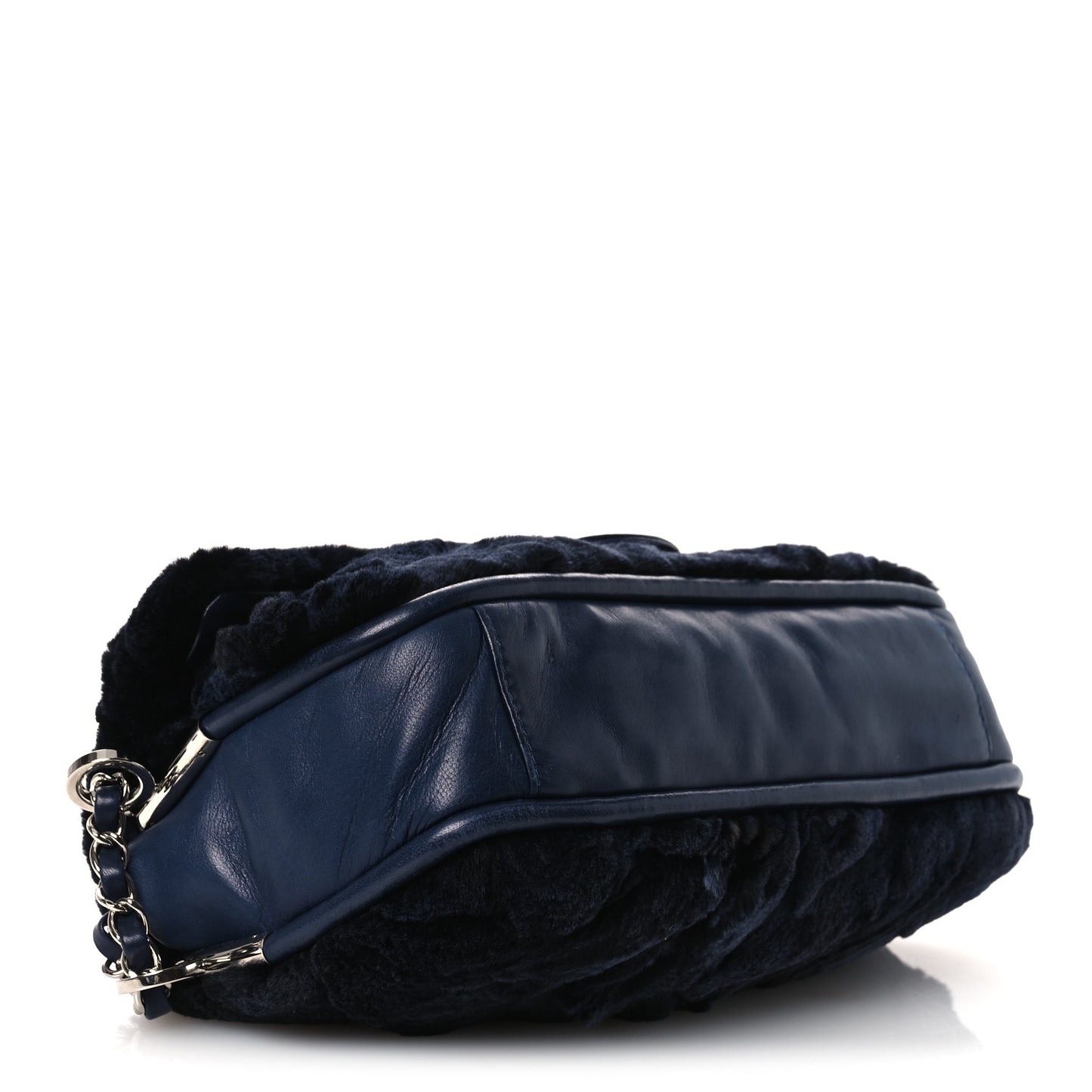 Lapin Rabbit Fur Flap Blue