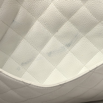 Chanel Caviar Quilted Jumbo Single Flap White 12 of 13