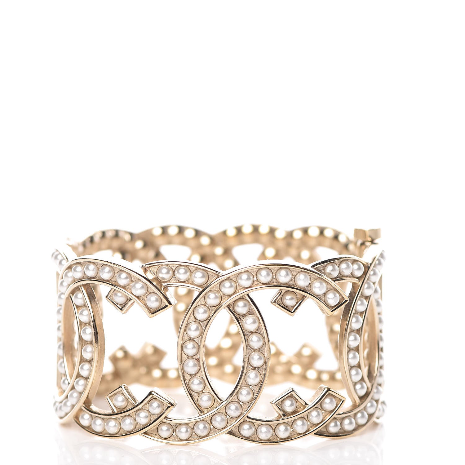 Chanel Pearl CC Cuff Gold 3 of 6